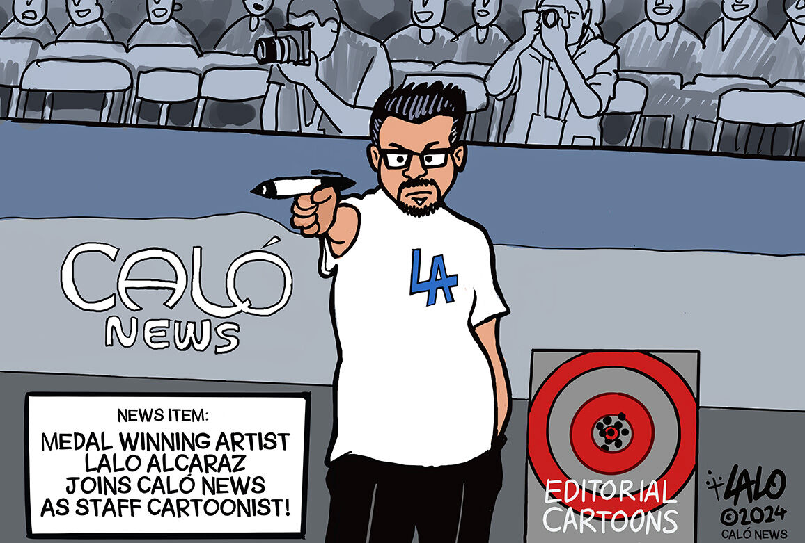 Lalo on CALÓ: Lalo Alcaraz's first illustration for CALÓ News